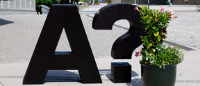 Aalto logo on the summery campus