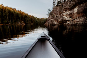Canoing in Nuuksio National Park in the summer